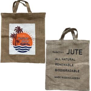 Jute Graphic Shopping bag, Daytona beach